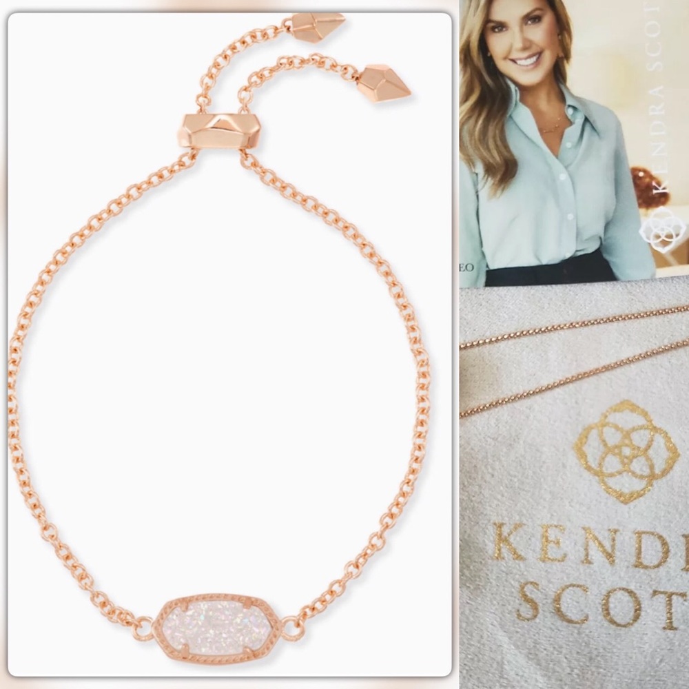 Kendra Scott Iridescent Drusy Rose Gold Bracelet